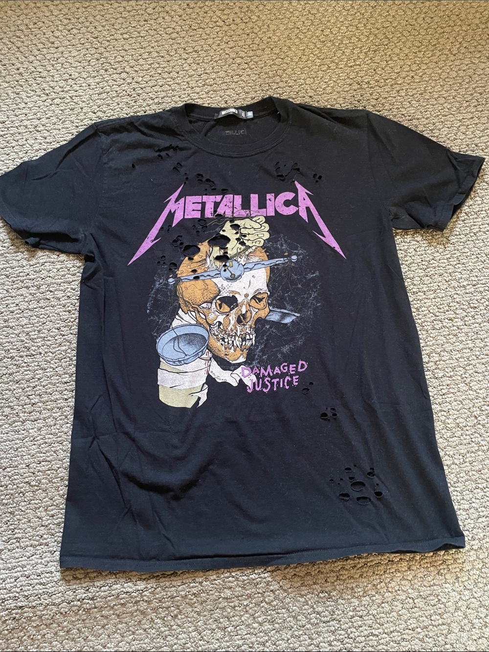 Missguided Destroyed Metallica Shirt